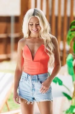 Hazel & Olive Real Deal Bodysuit - Orange NEW ARRIVALS