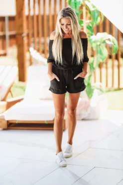 Hazel & Olive NEW ARRIVALS See Ya There Romper - Black 6 Hazel & Olive NEW ARRIVALS See Ya There Romper - Black