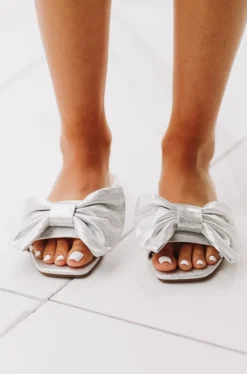 Hazel & Olive NEW ARRIVALS Shimmer Me Sandals - Silver (FINAL SALE)