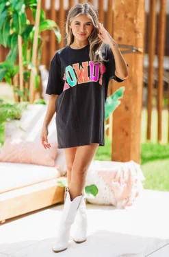 Hazel & Olive Shiny Howdy Tee - Black