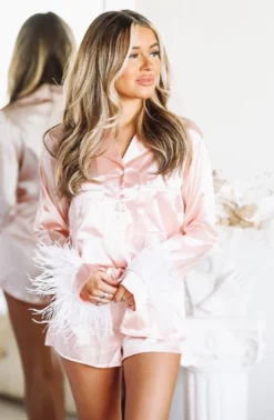 Hazel & Olive Slumber Party Pajamas Short Set - Rose Gold NEW ARRIVALS