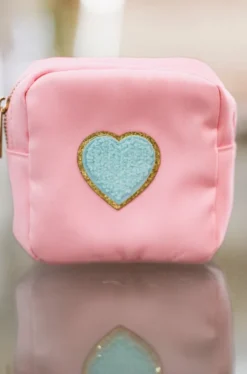Hazel & Olive Small Square Bag Blue Heart
