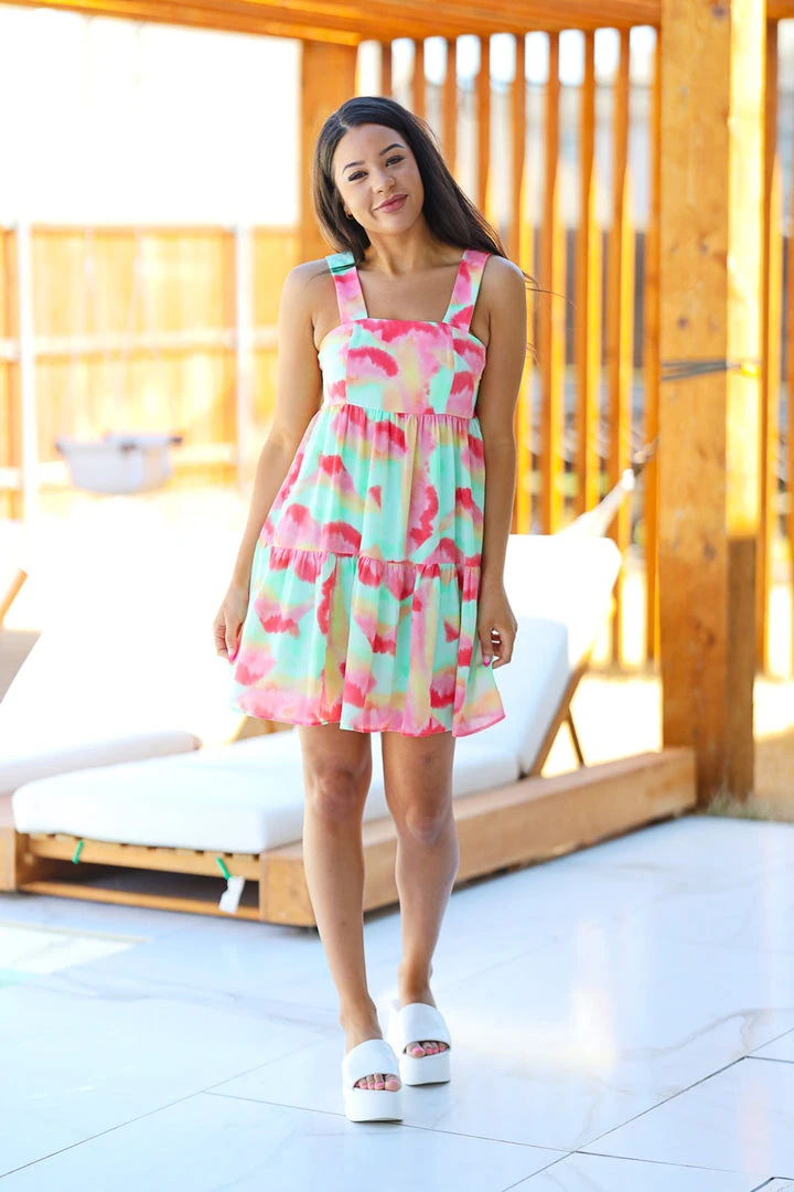 Hazel & Olive Sundown Socialite Dress - Watermelon Pink & Lime 6 Hazel & Olive Sundown Socialite Dress - Watermelon Pink & Lime