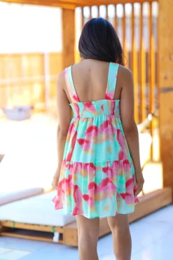 Hazel & Olive Sundown Socialite Dress - Watermelon Pink & Lime 11 Hazel & Olive Sundown Socialite Dress - Watermelon Pink & Lime