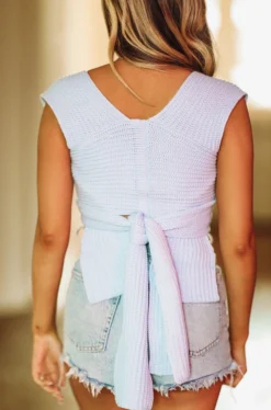 Hazel & Olive Take The Plunge Knit Crop Top - Spring Blue 11 Hazel & Olive Take The Plunge Knit Crop Top - Spring Blue