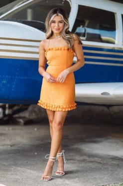 Hazel & Olive NEW ARRIVALS Time In Turks Dress - Orange