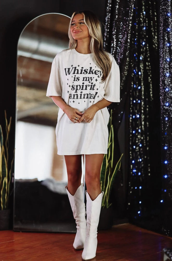 Hazel & Olive Whiskey Woman Graphic Tshirt Dress Or Tee - Cream NEW ARRIVALS 4 Hazel & Olive Whiskey Woman Graphic Tshirt Dress Or Tee - Cream NEW ARRIVALS