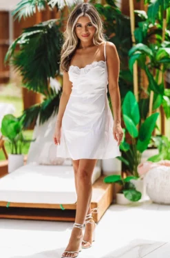 HAZEL & OLIVE You're A Dream Lingerie Dress - Off White